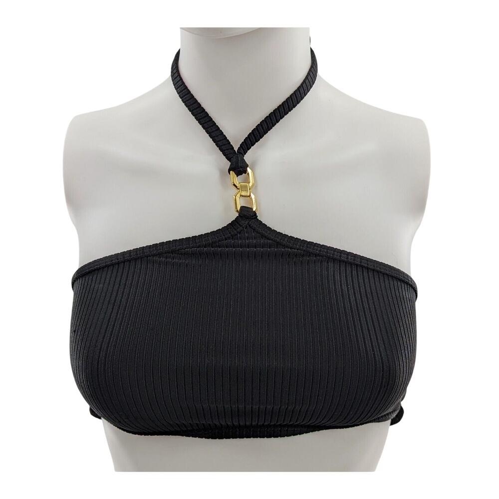 River Island Black Bikini Halter Top Size 4